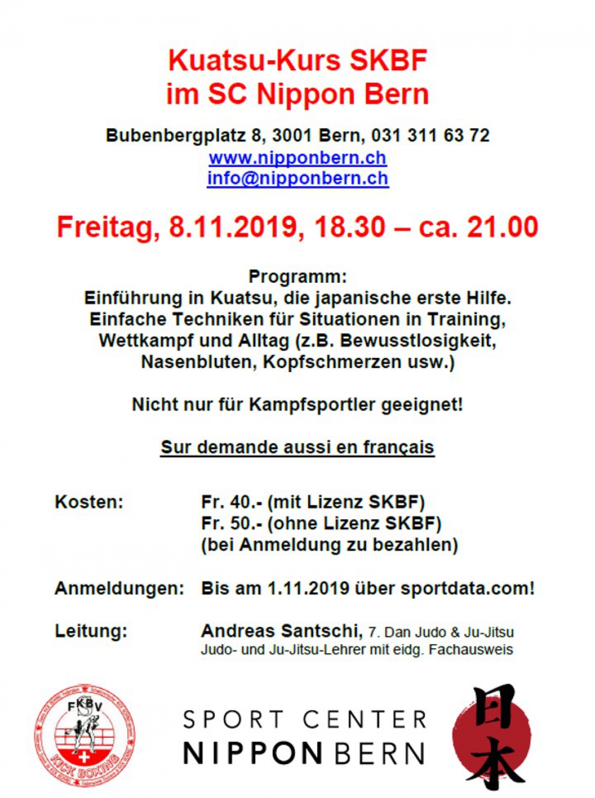 Set Online Wako Switzerland Kuatsu Kurs Skbf Im Sc Nippon Bern